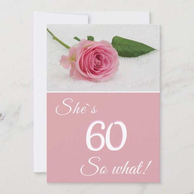 60e anniversaire pour sa carte de motivation rose (Devant)