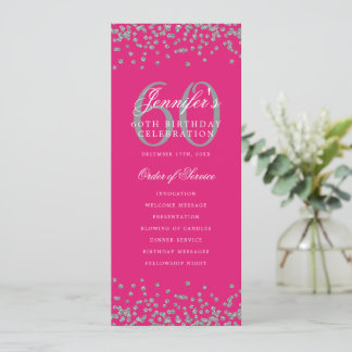 60e Anniversaire Programme de fête d'argent Menu d