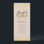 60e Anniversaire Programme Gold Confetti Champagne<br><div class="desc">Design élégant "Programme de fête d'anniversaire" avec confettis de fausse parties scintillant et texte personnalisé.</div>