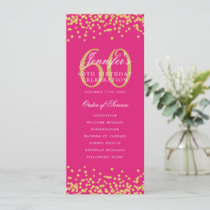 60e Anniversaire Programme Gold Hot Pink Confetti