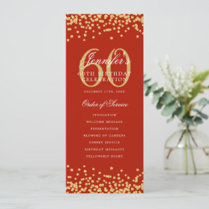60e anniversaire Programme Gold Red Confetti