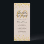 60e anniversaire Programme Merci Champagne d'or<br><div class="desc">Design élégant "Programme de fête d'anniversaire" avec confettis de fausse parties scintillant et texte personnalisé.</div>