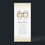 60e Anniversaire Programme Merci Or<br><div class="desc">Design élégant "Programme de fête d'anniversaire" avec confettis de fausse parties scintillant et texte personnalisé.</div>