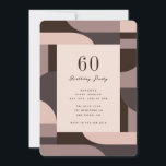 60e anniversaire Retro Arches Invitation<br><div class="desc">Design rétro et sophistiqué avec un motif vintage des années 60 avec arcades et formes.</div>