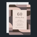 60e anniversaire Retro Arches Invitation<br><div class="desc">Design rétro et sophistiqué avec un motif vintage des années 60 avec arcades et formes.</div>
