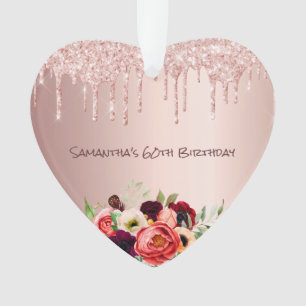 60e anniversaire rose parties scintillant or goutt