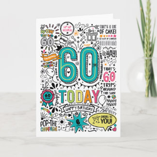 60e carte d'anniversaire imprimable
