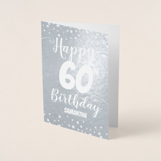60e Carte Foil Personnalisée Anniversaire (Devant)