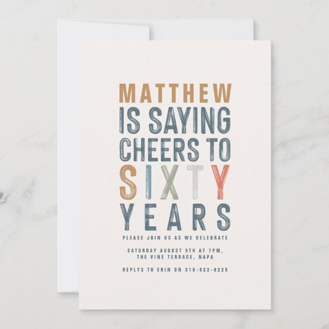 60e Classy coloré applaudit à soixante ans (Devant)