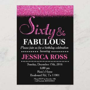 60e et Fabulous invitations anniversaire pour femm