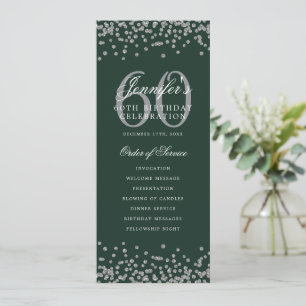 60e fête d'anniversaire Programme Silver Menu Vert
