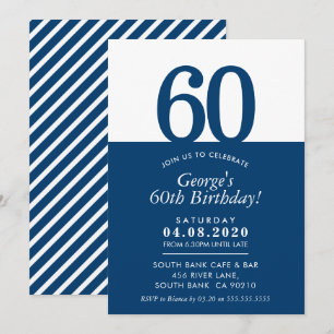 60E FÊTE DE NAISSANCE INVITATION moderne minimalis