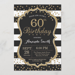 60e Invitation d'anniversaire. Parties scintillant