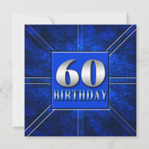 60E INVITATION DE FÊTE D'ANNIVERSAIRE - ARGENT BLE