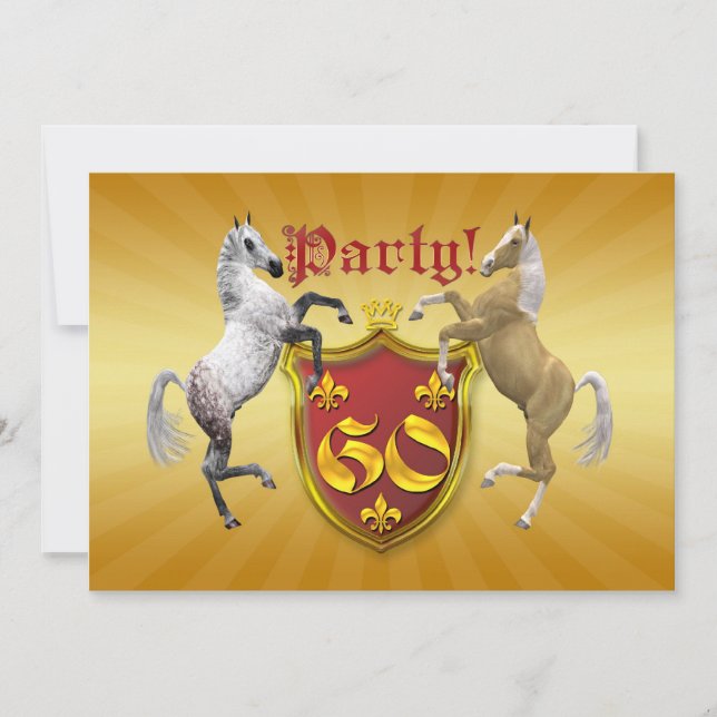 60e invitation de fête d'anniversaire avec blason (Devant)