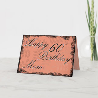 60e Joyeuse carte d'anniversaire - Pêche florale