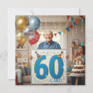 60ème Grand-père drôle avec des cartes d'anniversa