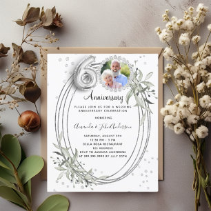 60ème mariage invitation en diamant photo en argen