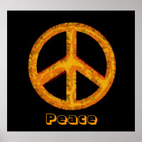 60's Peace Sign Retro Art Poster