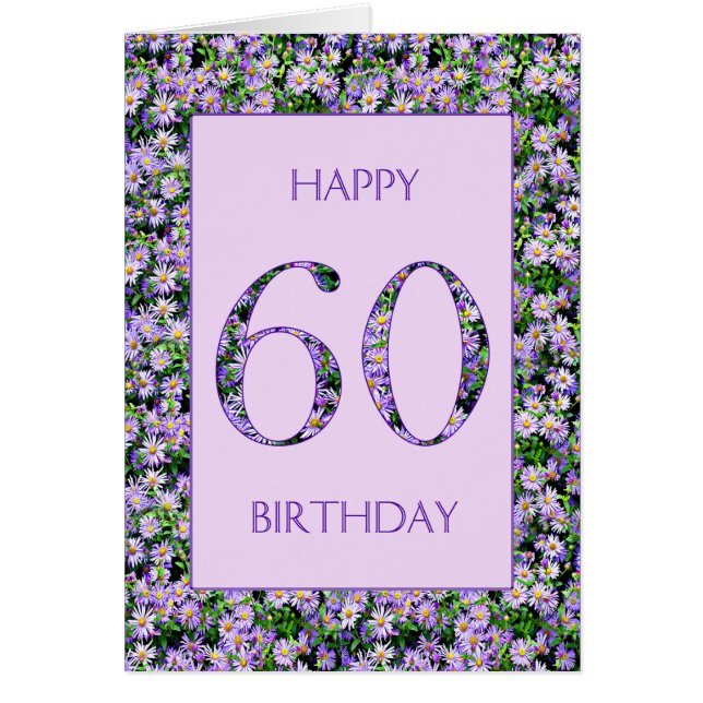 60th Birthday Purple Daisies (Devant)