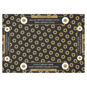 60X84 Salon de Commerce Nappe Logo Or Blanc Noir