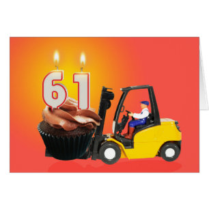 61e anniversaire avec Cupcake, bougies et chariot 
