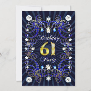 61e anniversaire invitation de fête avec une foule