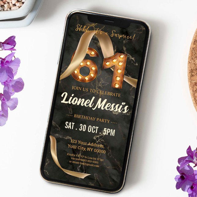 61e anniversaire Invitation mobile (Créateur téléchargé)