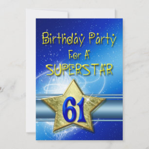 61e fête d'anniversaire Invitation pour une Supers