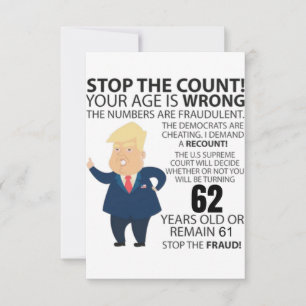 62 ans Trump heureux anniversaire présent drôle