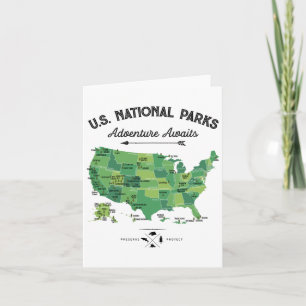 62 Parcs Nationaux Carte Us Park Camping Vintage H