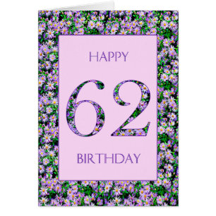 62e anniversaire de marguerites violettes
