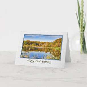 62e carte d'anniversaire avec reflets du lac
