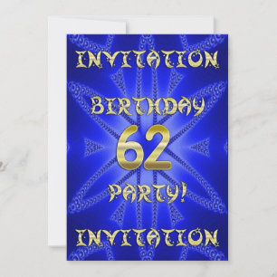 62e invitation à la fête d'anniversaire