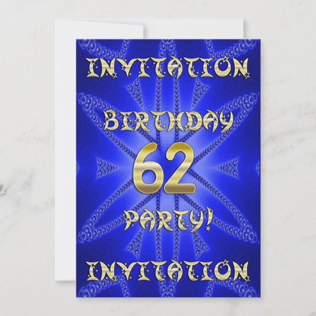 62e invitation de fête d'anniversaire (Devant)