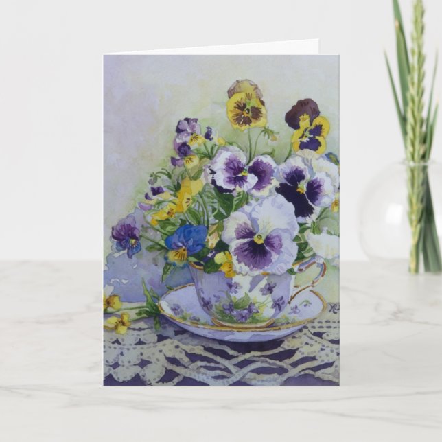 6300 Pansies dans la carte de la Fête des Mères (Devant)