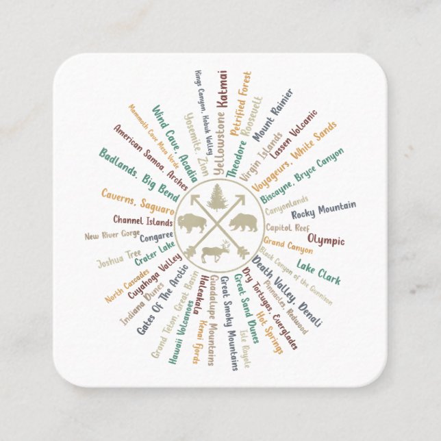 63 Carte des parcs nationaux Cadeaux US Park Campi (Devant)