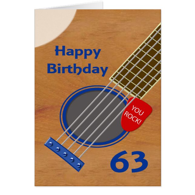 63e anniversaire Guitare Joueur Anniversaire (Devant)