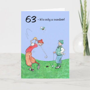 63e carte d'anniversaire pour un golfeur