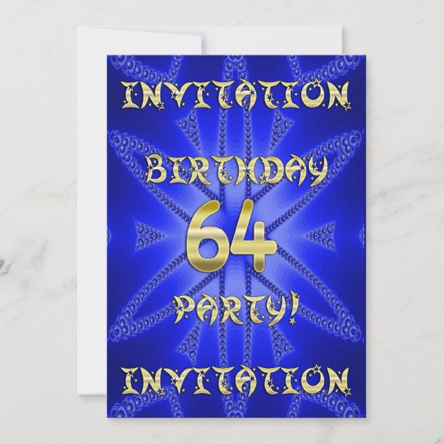 64e invitation de fête d'anniversaire (Devant)