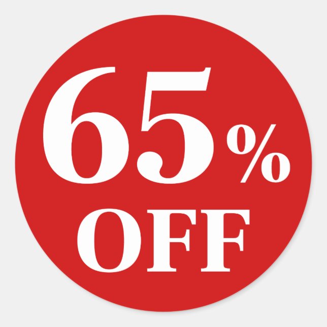 65% de réduction Autocollant rond classique à fond (Devant)