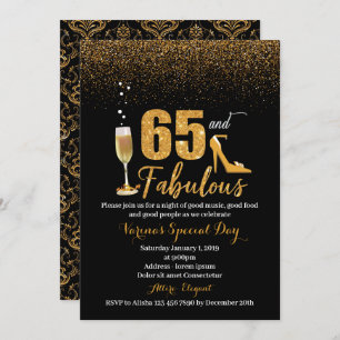65 et fabuleuse invitation d'anniversaire pour les