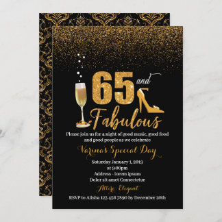 65 et fabuleuse invitation d'anniversaire pour les
