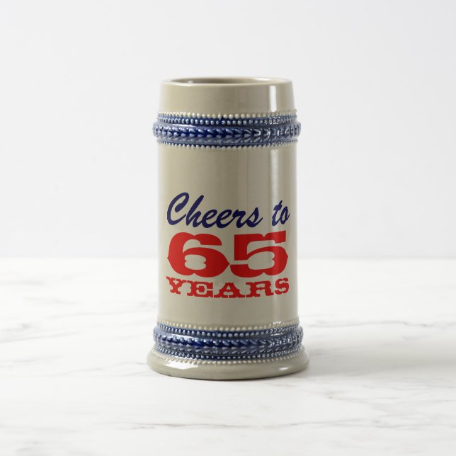 65e anniversaire Beer Mug | Cadeau pour hommes (Centre)