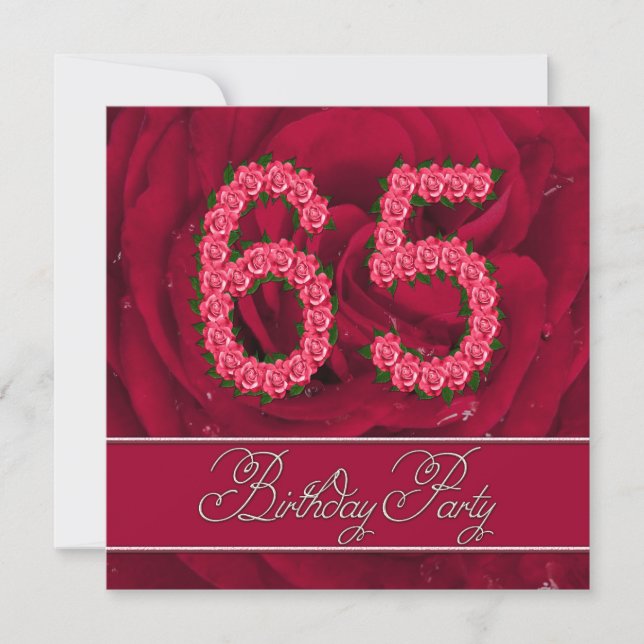 65e anniversaire invitation à la fête avec des ros (Devant)