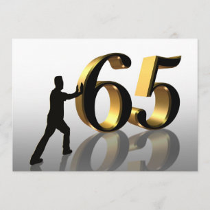 65e anniversaire invitation de fête "Poussant 65"
