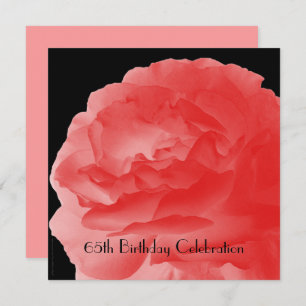 65e anniversaire Invitation Rose corail