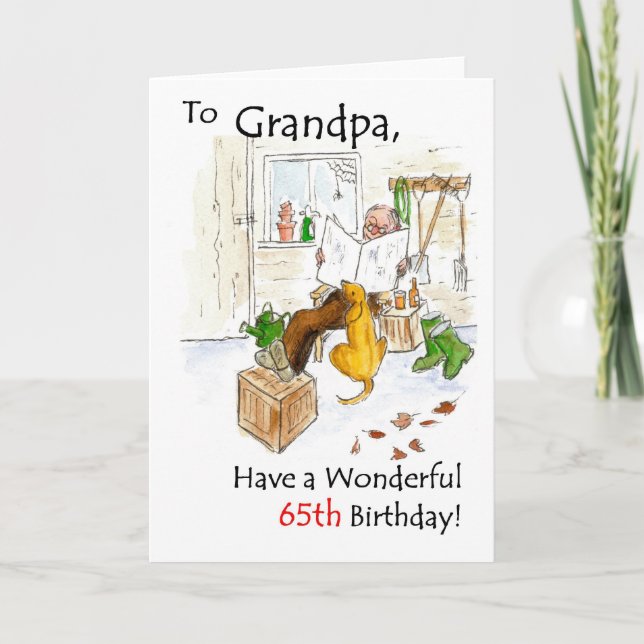 65e carte d'anniversaire pour un grand-père (Devant)