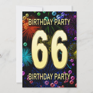 66e anniversaire Fête Invitation Feu d'artifice