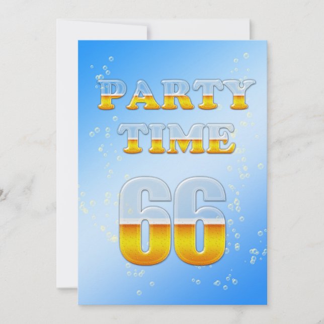 66e anniversaire invitation à la fête avec bière (Devant)